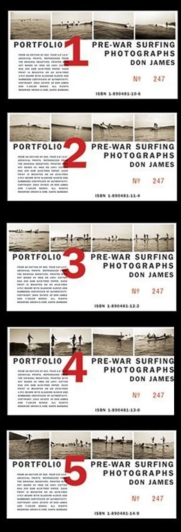 (JAMES, DON). James, Don - PREWAR SURFING PHOTOGRAPHS: DON JAMES - PORTFOLIOS 1,2,3,4 & 5: A COMPLETE SET