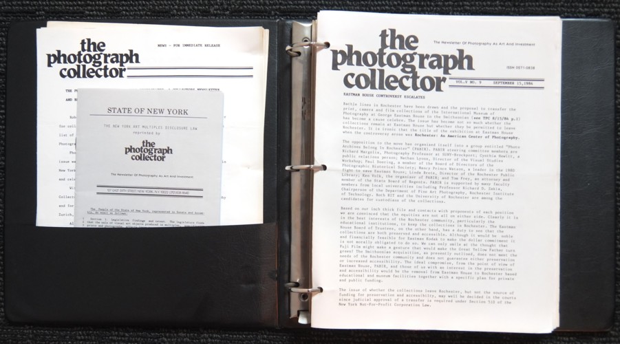 (PHOTOGRAPH COLLECTOR, THE). Persky, Robert S., Editor - THE PHOTOGRAPH COLLECTOR: THE NEWSLETTER OF PHOTOGRAPHY AS ART AND INVESTMENT: VOLUME I, NO. 1 (OCTOBER 15, 1980) - VOLUME V, NO. 9 (SEPTEMBER 15, 1984)  - A NEAR COMPLETE SET OF THE FIRST FORTY-FIVE ISSUES